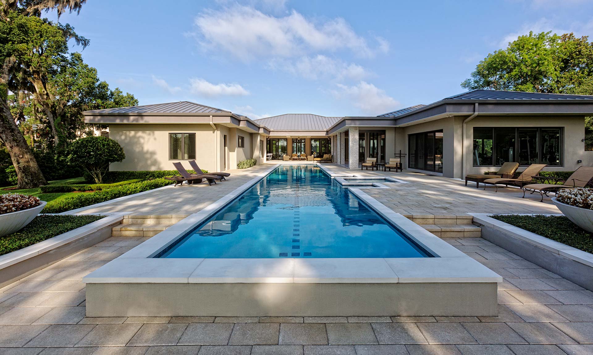 Luxury Austin home with a pool and Hill Country patio